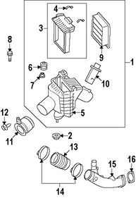 Foto de Arandela de la carcasa del filtro de aire Original para Nissan GT-R Marca NISSAN Nmero de Parte 16557JF00A