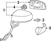 Foto de Cristal de espejo de la puerta Original para Nissan Versa 2007 2008 2009 2010 2011 2012 Marca NISSAN Nmero de Parte 96365EL10A