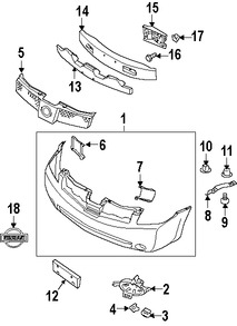 Foto de Soporte de cubierta de parachoques Original para Nissan Quest 2004 2005 2006 2007 2008 2009 Marca NISSAN N�mero de Parte 622235Z000