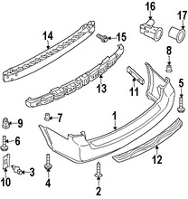 Foto de Soporte de cubierta de parachoques Original para Nissan Quest 2004 2005 2006 2007 2008 2009 Marca NISSAN N�mero de Parte 852215Z000