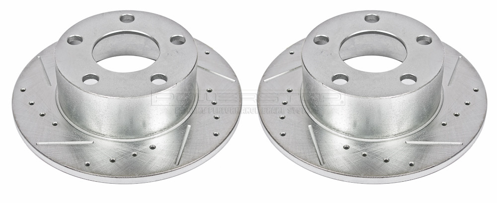 Foto de Conjunto de Rotor del Disco de Freno Extreme Performance Ranurado y Perforado para Audi A6 Audi A6 Quattro Volkswagen Passat Marca POWER STOP Nmero de Parte #EBR429XPR