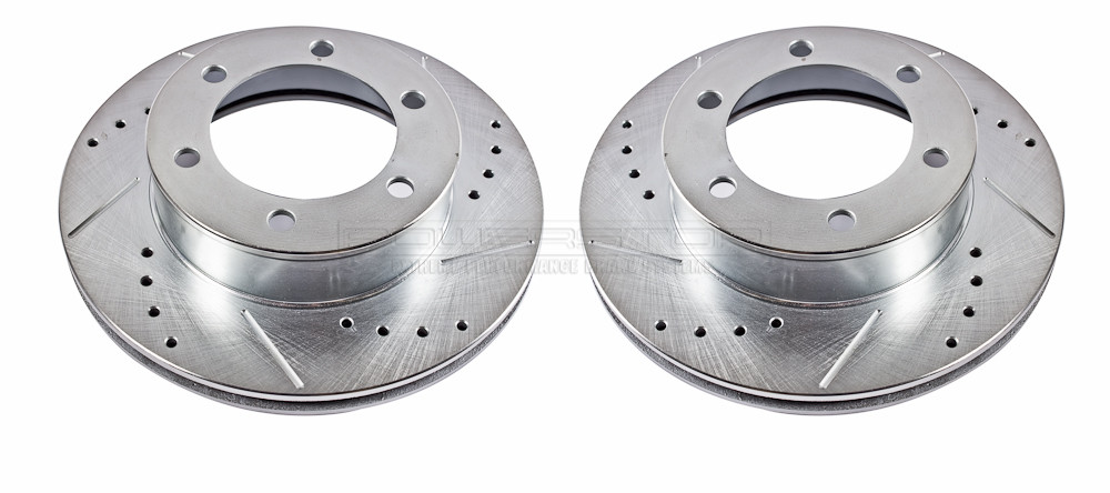 Foto de Conjunto de Rotor del Disco de Freno Extreme Performance Ranurado y Perforado para Toyota 4Runner Toyota Tacoma Marca POWER STOP Nmero de Parte #JBR791XPR