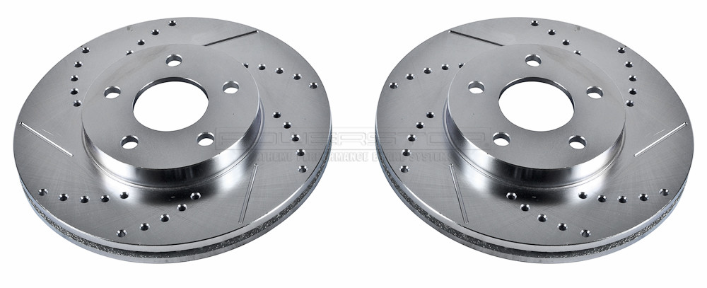 Foto de Conjunto de Rotor del Disco de Freno Extreme Performance Drilled & Slotted Rotors para Chevrolet Cobalt 2007 2008 2009 2010 Pontiac G5 2007 2008 2009 Marca POWER STOP Parte #AR82004XPR