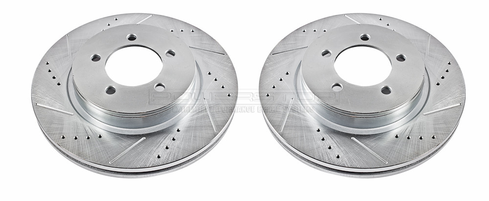 Foto de Conjunto de Rotor del Disco de Freno Extreme Performance Drilled & Slotted Rotors para Ford Explorer 2002 2003 2004 2005 Mercury Mountaineer 2002 2003 2004 2005 Marca POWER STOP Parte #AR8589XPR