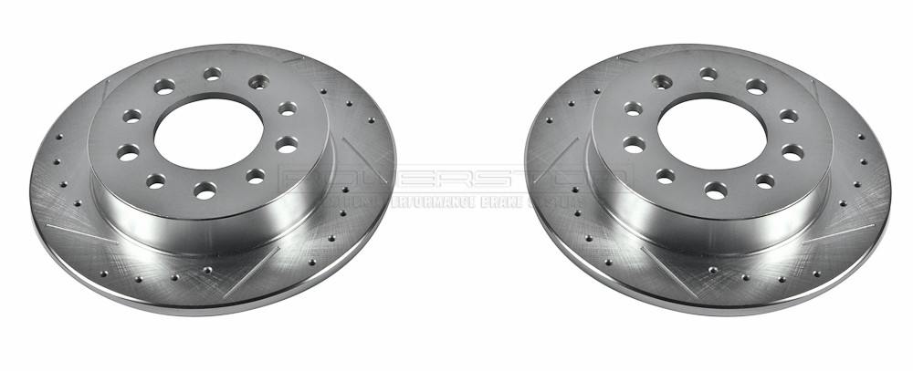 Foto de Conjunto de Rotor del Disco de Freno Extreme Performance Ranurado y Perforado para Hyundai Tiburon 2003 2004 2005 2006 2007 2008 Marca POWER STOP Nmero de Parte #JBR1137XPR