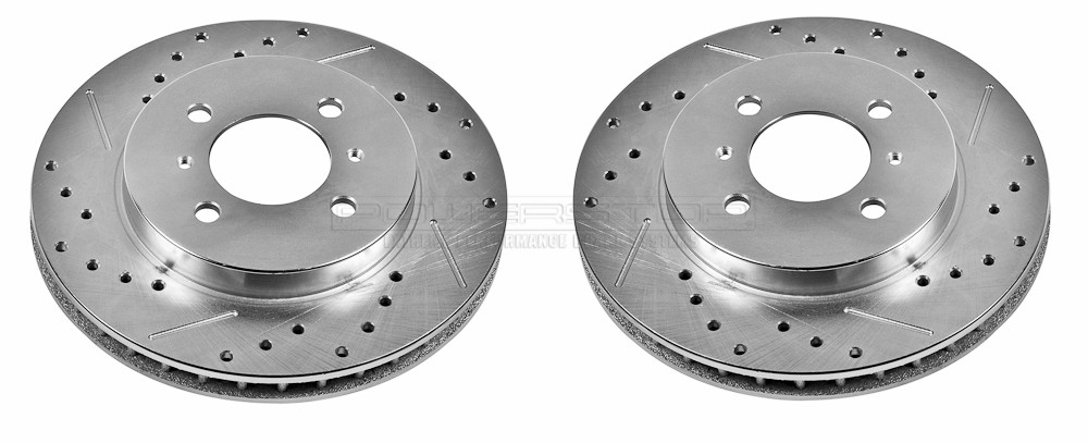 Foto de Conjunto de Rotor del Disco de Freno Extreme Performance Drilled & Slotted Rotors para Mitsubishi Lancer 2003 Marca POWER STOP Nmero de Parte JBR779XPR