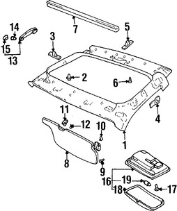 Foto de Parasol / Visera Original para Suzuki Vitara 1999 2000 2001 2003 2002 2004 Marca SUZUKI N�mero de Parte 8480167D016GS
