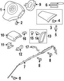 Foto de M�dulo de control del Air Bag Original para Suzuki Grand Vitara 2006 2007 2008 Marca SUZUKI N�mero de Parte 3891065J20
