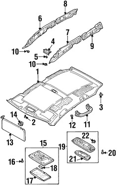 Foto de Parasol / Visera Original para Suzuki Aerio 2005 2006 2007 Marca SUZUKI N�mero de Parte 8480154GA06GS