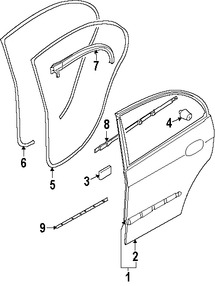 Foto de Sello de la puerta Original para Suzuki Verona 2004 2005 2006 Marca SUZUKI N�mero de Parte 8467286Z00