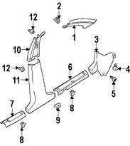 Foto de Panel interior Pilar A Original para Suzuki Forenza Suzuki Reno Marca SUZUKI Nmero de Parte 7611185Z00