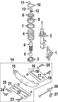 Foto de Mu�on de Suspensi�n Original para Suzuki Forenza Suzuki Reno Marca SUZUKI N�mero de Parte 4611085Z11