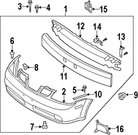Foto de Cubierta del parachoques Original para Suzuki Reno 2005 2006 2007 2008 Marca SUZUKI N�mero de Parte 7171185Z10