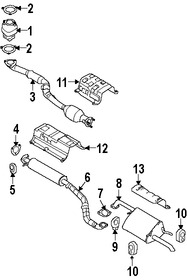 Foto de Tubo de Escape Original para Suzuki Reno Suzuki Forenza Marca SUZUKI N�mero de Parte 1425085Z10