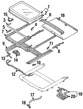 Foto de Interruptor del Techo Corredizo Original para Suzuki Esteem 1998 1999 2000 2001 2002 Marca SUZUKI N�mero de Parte 3788063G006GS