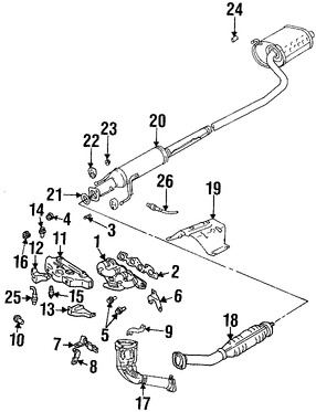 Foto de Convertidor Catal�tico Original para Suzuki Esteem 1999 2000 2001 2002 Marca SUZUKI N�mero de Parte 1422060G6V