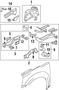 Foto de Conjunto de proteccion del guardafangos Original para Suzuki XL-7 2007 2008 2009 Marca SUZUKI Nmero de Parte 5831078J00