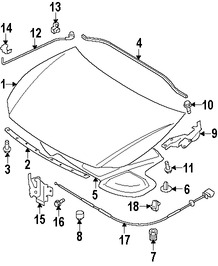 Foto de Aislamiento del capo Original para Suzuki SX4 Marca SUZUKI N�mero de Parte 7244080J00