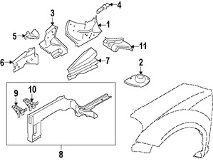 Foto de Soporte de la Bandeja de la batera Original para Suzuki SX4 Marca SUZUKI Nmero de Parte 5871679J00