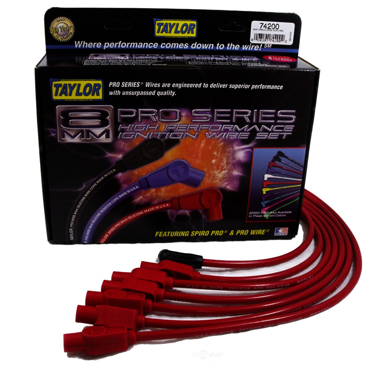 Foto de Juego de cables de buja 8mm Spiro Pro Ignition para Chevrolet Celebrity 1985 Marca TAYLOR CABLE Nmero de Parte 74200