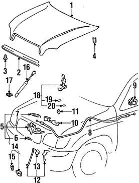 Foto de Cable Abre Capo Original para Toyota Tundra Toyota Sequoia Marca TOYOTA N�mero de Parte 536300C010