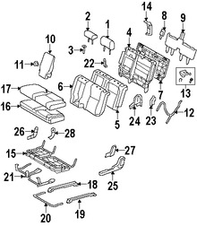 Foto de Cobertor de bisagra de asiento Original para Toyota Tundra Marca TOYOTA Nmero de Parte 718280C010C0