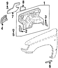 Foto de Protector de Guardafangos Original para Toyota 4Runner Marca TOYOTA N�mero de Parte 5388660013