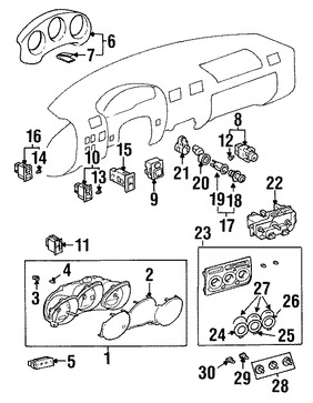Foto de Perilla de Control de Calefacci�n Original para Toyota MR2 Spyder 2000 2001 2002 Marca TOYOTA N�mero de Parte 8194217131