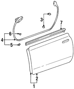 Foto de Carcasa de puerta Original para Toyota MR2 Spyder 2000 2001 2002 2003 2004 2005 Marca TOYOTA N�mero de Parte 6700117121