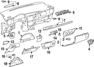 Foto de Cobertura Panel de Instrumentos Original para Toyota Corolla 2014 2015 2016 2017 Marca TOYOTA Nmero de Parte 5544602120C0