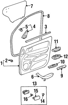 Foto de Bisel de Switch de Vidrio Electrico Original para Toyota Sequoia 2001 2002 2003 2004 Toyota Tundra 2004 Marca TOYOTA N�mero de Parte 742010C030E1