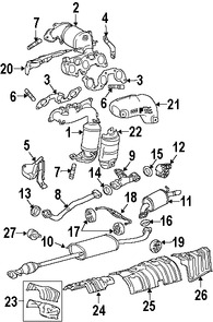 Foto de Tubo de Escape Original para Toyota Highlander 2008 2009 2010 Marca TOYOTA N�mero de Parte 1741020510