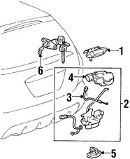 Foto de Actuador de Cerradura de Puerta Trasera Original para Toyota Matrix Toyota Sienna Marca TOYOTA Nmero de Parte 6915008010