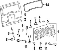 Foto de Soporte de Elevacin del Vidrio Trasero Original para Toyota FJ Cruiser Marca TOYOTA Nmero de Parte 6893035012