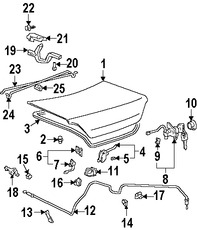 Foto de Tapa del maletero Original para Toyota Solara 1999 2000 2001 2002 2003 Marca TOYOTA N�mero de Parte 6440106121