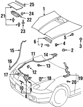 Foto de Panel de Cap� Original para Toyota Celica 2000 2001 2002 2003 2004 2005 Marca TOYOTA N�mero de Parte 5330120620