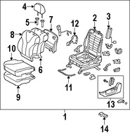 Foto de Bastidor de Asiento Original para Toyota Camry 2007 2008 2009 2010 2011 Marca TOYOTA N�mero de Parte 7112033220