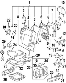 Foto de Cobertor de bisagra de asiento Original para Toyota Sienna 2004 Marca TOYOTA Nmero de Parte 7183101010B1