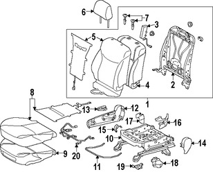 Foto de Cubierta del Mecanismo de Ajuste de Reclinacion de Asiento Original para Toyota Prius Toyota Prius V Marca TOYOTA Nmero de Parte 7153747030E0