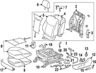 Foto de Cubierta del Mecanismo de Ajuste de Reclinacion de Asiento Original para Toyota Prius Toyota Prius V Marca TOYOTA Nmero de Parte 7187560210E4