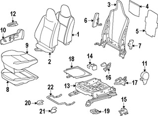 Foto de Cubierta del Mecanismo de Ajuste de Reclinacion de Asiento Original para Toyota Prius C Marca TOYOTA Nmero de Parte 7153752121C0