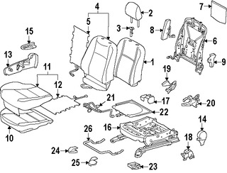 Foto de Respaldo de Asiento Original para Toyota Prius C 2015 2016 2017 Marca TOYOTA Nmero de Parte 710735C710C0