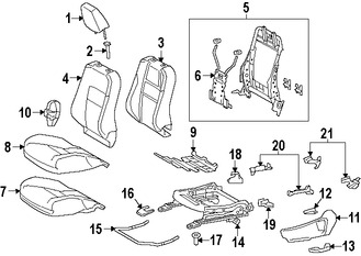 Foto de Cubierta del Mecanismo de Ajuste de Reclinacion de Asiento Original para Toyota Yaris Toyota Prius C Toyota  Scion iM Marca TOYOTA Nmero de Parte 7153752100C0