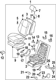 Foto de Cubierta del Mecanismo de Ajuste de Reclinacion de Asiento Original para Toyota Scion Marca TOYOTA Nmero de Parte 71876AA060