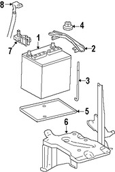 Foto de Soporte de la Bandeja de la batera Original para Toyota Yaris Scion xD Marca TOYOTA Nmero de Parte 7441052020