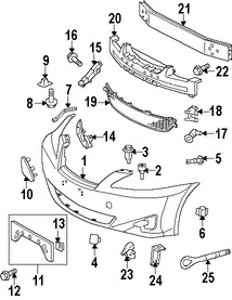 Foto de Tuerca de cubierta de parachoques Original para Toyota Lexus Marca TOYOTA N�mero de Parte 5253550060