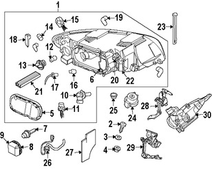 Foto de Portalampara de Faros Laterales Original para Volvo C70 2006 2007 2008 2009 Marca VOLVO N�mero de Parte 30744170