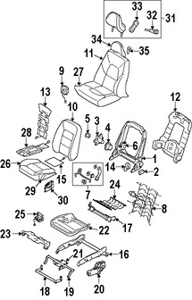 Foto de Cubierta de Asiento Original para Volvo V70 Volvo XC70 Marca VOLVO N�mero de Parte 39884324