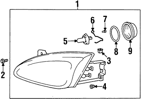 Foto de Conjunto de Faros Delanteros para Hyundai Elantra 1999 2000 2001  ORIGINAL parte# 92101-29551