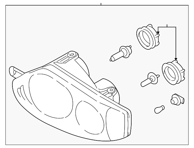 Foto de Conjunto de Faros Delanteros para Hyundai Tiburon 2003 2004 2005  ORIGINAL parte# 92101-2C051